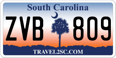 SC license plate ZVB809