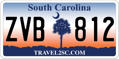 SC license plate ZVB812