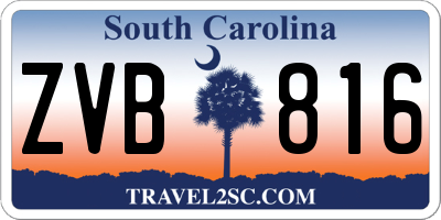 SC license plate ZVB816