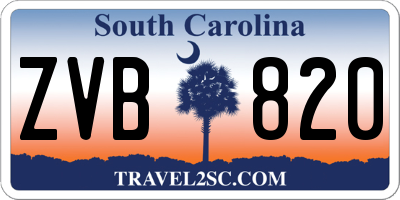 SC license plate ZVB820
