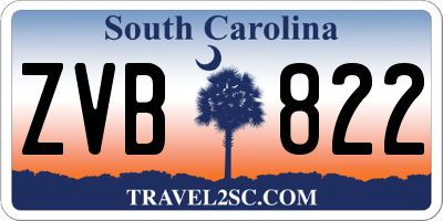 SC license plate ZVB822