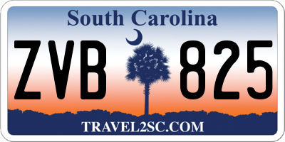 SC license plate ZVB825
