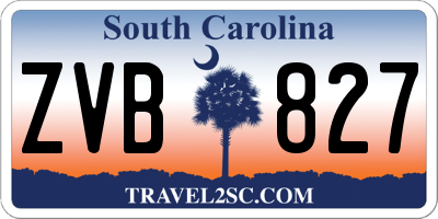 SC license plate ZVB827