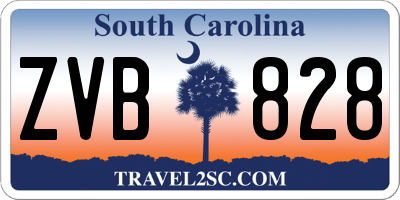 SC license plate ZVB828