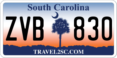 SC license plate ZVB830
