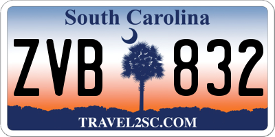 SC license plate ZVB832