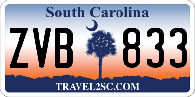 SC license plate ZVB833