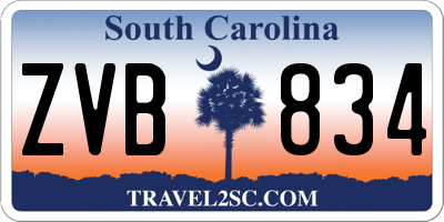 SC license plate ZVB834