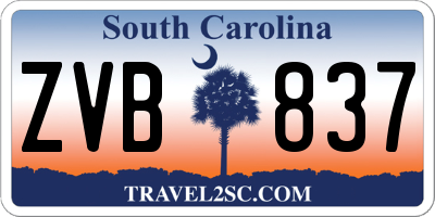 SC license plate ZVB837