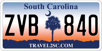 SC license plate ZVB840