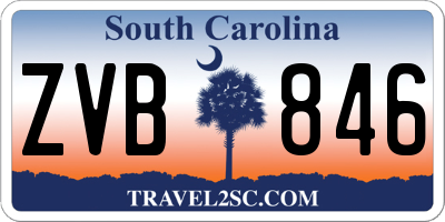 SC license plate ZVB846