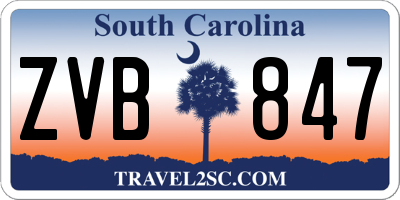 SC license plate ZVB847