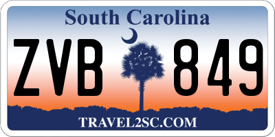 SC license plate ZVB849