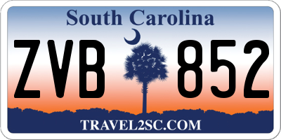 SC license plate ZVB852