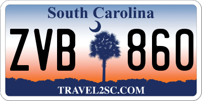 SC license plate ZVB860