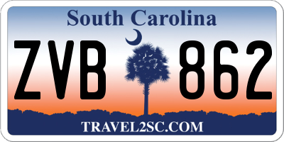 SC license plate ZVB862