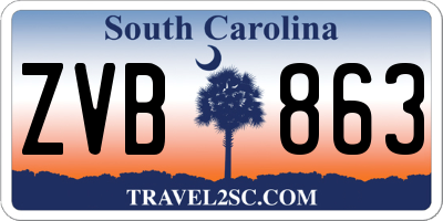 SC license plate ZVB863