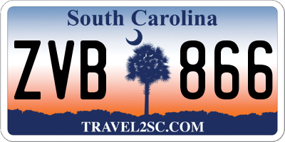 SC license plate ZVB866