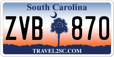 SC license plate ZVB870