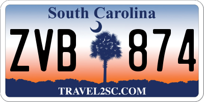 SC license plate ZVB874