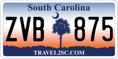 SC license plate ZVB875