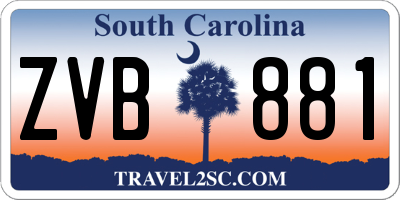 SC license plate ZVB881