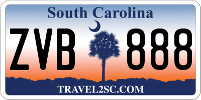 SC license plate ZVB888