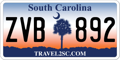 SC license plate ZVB892