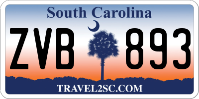SC license plate ZVB893