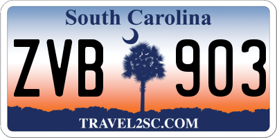 SC license plate ZVB903