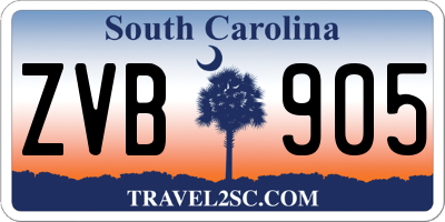 SC license plate ZVB905