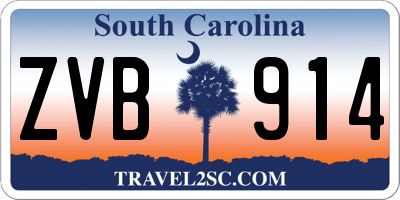SC license plate ZVB914