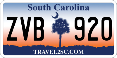 SC license plate ZVB920