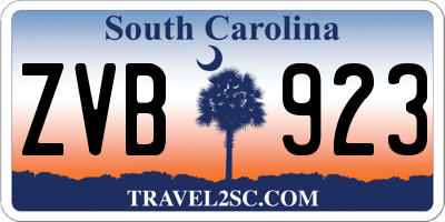 SC license plate ZVB923