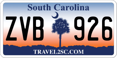 SC license plate ZVB926