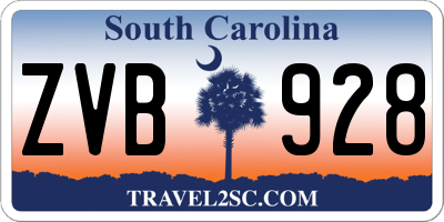 SC license plate ZVB928