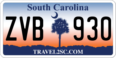 SC license plate ZVB930