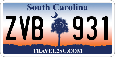 SC license plate ZVB931
