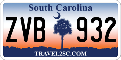 SC license plate ZVB932