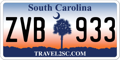 SC license plate ZVB933