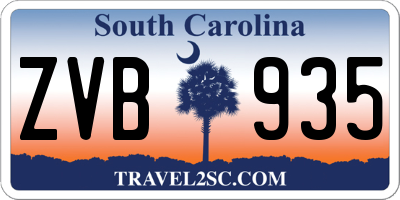 SC license plate ZVB935
