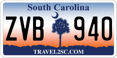 SC license plate ZVB940