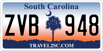 SC license plate ZVB948