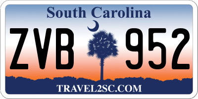SC license plate ZVB952