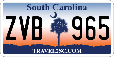 SC license plate ZVB965