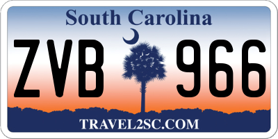 SC license plate ZVB966