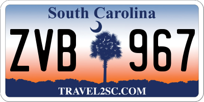 SC license plate ZVB967