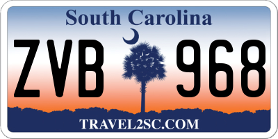SC license plate ZVB968