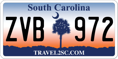SC license plate ZVB972
