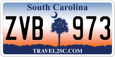SC license plate ZVB973